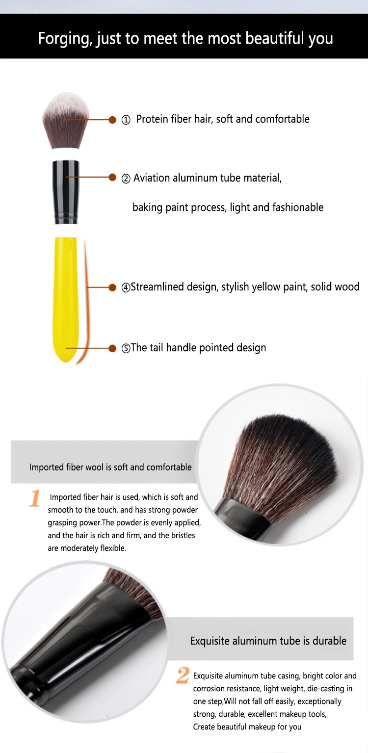 Makeup Brush-Yellow Series 12PCS Synthetic Hair -Face&Eye Cosmetic Pen Artificial Hair Make up Brush Set