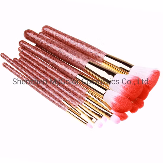 Luxuriöse Glitzer-Make-up-Pinsel, 12-teiliges Kunsthaar-Pudermischungs-Kabuki-Lidschatten-Kosmetikpinsel-Set