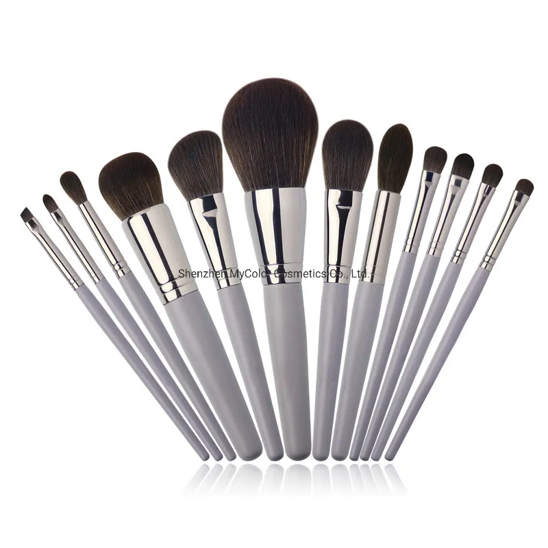 Hochwertiges rauchgraues Make-up-Pinsel-Set, tierversuchsfrei, für Puder, Grundierung, Kosmetik, Pinsel-Werkzeuge
